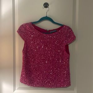 Alice and Olivia Pink Sequin Top